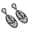 13.80 Carat Genuine Blue Topaz and Black Spinel .925 Sterling Silver Earrings by Bids.com