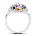 2.63 Carat Genuine Multi Sapphire .925 Sterling Silver Ring by Bids.com