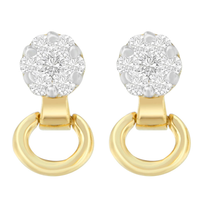 14K Yellow Gold 1/2 cttw Diamond Stud Earrings (I-J, SI1-SI2) by Bids.com