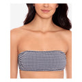 Salt + Cove Black Gingham Stretch Bandeau Ruffled Swimsuit Top, Size Small by Vanessa Jane