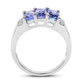 1.63 Carat Genuine Tanzanite & White Diamond .925 Sterling Silver Ring by Bids.com