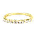 IGI Certified 1/4 Cttw Diamond 10K Yellow Gold Prong Set Fluted Band Style Ring (I-J Color, I2-I3 Clarity) - Size 7 by Bids.com