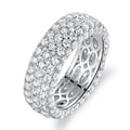 18K White Gold Plated Five Row Eternity Ring Made with Swarovski Elements by DailySale