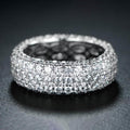 18K White Gold Plated Five Row Eternity Ring Made with Swarovski Elements by DailySale