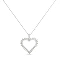 .925 Sterling Silver 1/4 cttw 3-Prong Diamond Open Heart 18" Pendant Necklace (I-J Color, I3 Clarity) by Bids.com