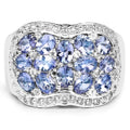 2.62 Carat Genuine Tanzanite and White Topaz .925 Sterling Silver Ring by Bids.com