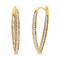 10K Yellow Gold 1/2 Cttw Round-Cut Diamond Modern Hoop Earrings (I-J Color, I2-I3 Clarity) by Bids.com