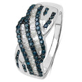 0.88 Carat Genuine Blue Diamond & White Diamond .925 Sterling Silver Ring by Bids.com