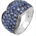 2.50 Carat Genuine Tanzanite & White Topaz .925 Sterling Silver Ring by Bids.com