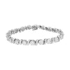 14K White Gold 5 1/4 cttw Diamond S-Link Floral Cluster Tennis Bracelet (I-J Clarity, SI2-I1 Color) - Size 7"