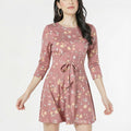 Be Bop Womens Floral Print Jewel Neck Casual Dress,Size Large by Vanessa Jane