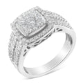 10K White Gold Diamond Cluster Ring (1 Cttw, H-I Color, I1-I2 Clarity) - Size 6-3/4 by Bids.com