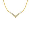 10K Yellow and White Gold 1/2 Cttw Princess Cut Diamond Channel-Set â€œVâ€ Shape 18" Franco Chain Necklace (H-I Color, SI2-I1 Clarity)