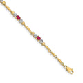 Genuine Ruby 14K Gold Bracelet Heart by Fine Color Jewels