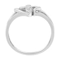 10K White Gold Diamond-Accented Cross & Open Heart Promise Fashion Ring (H-I Color, I1-I2 Clarity) - Size 7 by Bids.com