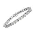 .925 Sterling Silver 1.0 Cttw Diamond Miracle-Set X-Link 7" Tennis Bracelet (I-J Color, I3 Clarity) by Bids.com