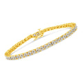 14K Yellow Gold Plated .925 Sterling Silver 3.0 Cttw Miracle-Set Diamond Tennis Bracelet (L-M Color, I2-I3 Clarity) - 7.25" by Bids.com