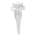 10K White Gold 1/3 Cttw Princess and Baguette Cut Diamond Bypass Style Cocktail Ring (I-J Color, I1-I2 Clarity) - Size 4 by Bids.com