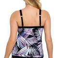 Swim Solutions Printed High-Neck Overlap-Hem Tankini Top by Vanessa Jane