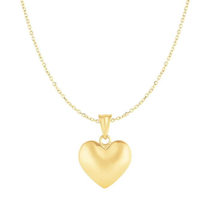 Puffed Heart Pendant in 10k Yellow Gold by Bids.com