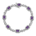 Genuine Amethyst Diamond Infinity Link Bracelet by Fine Color Jewels