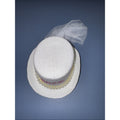 Bride Mini Top Hat Fascinator, Clip-On with Pearls, Tulle & Bow (Bachelorette / Wedding) by Price Is Right Miami