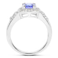1.42 Carat Genuine Tanzanite & White Topaz .925 Sterling Silver Ring by Bids.com