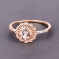0.54 Carat Genuine Morganite and White Diamond 14K Rose Gold Ring by Bids.com