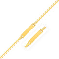 14k Yellow Gold Mariner Style Link Children's ID Bracelet by Bids.com