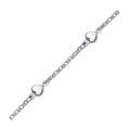 14k White Gold Anklet with Puffed Heart Design by Bids.com