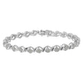 Sterling Silver Diamond Cluster Link Bracelet (1 cttw, I-J Color, I2-I3 Clarity) by Bids.com