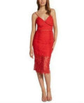 Bardot Womens Roxy Lace Party Cocktail Dress,Size 8/Red by Vanessa Jane