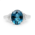 4.26 Carat Genuine London Blue Topaz & White Topaz .925 Sterling Silver Ring by Bids.com