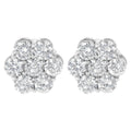 Sterling Silver 2 cttw Floral Composite 7 Stone Diamond Stud Earring (I-J, I1-I2) by Bids.com