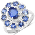 2.47 Carat Genuine Kyanite & White Topaz .925 Sterling Silver Ring by Bids.com