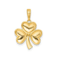Three Leaf Clover Charm 14K Yellow Gold Pendant by Fine Color Jewels
