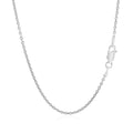 Sterling Silver Rhodium Plated Round Cable Chain 1.8mm by Bids.com