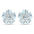 18K White Gold Plated 10.48 Carat Genuine Blue Topaz and White Topaz .925 Sterling Silver Earrings by Bids.com