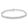 .925 Sterling Silver 1.0 Cttw Chevron 2 Stone Arrow Link Tennis Bracelet (I-J Color, I3 Clarity) - 7â€ by Bids.com
