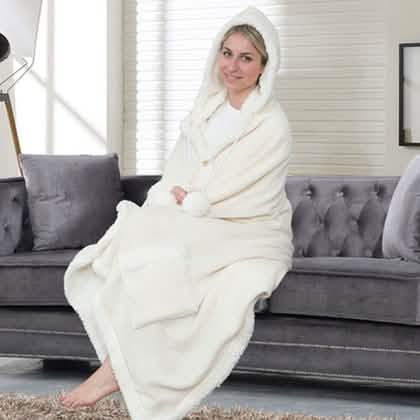 Jellie Cozy and Ultra Plush Sherpa Hoodie Throw by DailySale