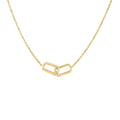 14k Yellow Gold Necklace with Interlocking Petite Rectangles by Bids.com