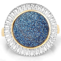 4.90 Carat Genuine Cobalt Blue Drusy .925 Sterling Silver Ring by Bids.com