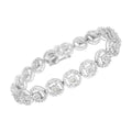 .925 Sterling Silver 1.0 Cttw Diamond Nested Circle Miracle Set Open Wheel 7" Fashion Link Bracelet (I-J Color, I3 Clarity) by Bids.com