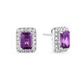 Silver Natural Amethyst Earrings and Necklace Jewelry Sets by Fine Color Jewels