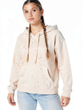 Gypsies and Moondust Juniors Pearl-Embellished Hooded Sweatshirt, Size Small by Vanessa Jane