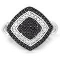 0.56 Carat Genuine White Diamond and Black Diamond .925 Sterling Silver Ring by Bids.com