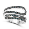 0.83 Carat Genuine Blue Diamond .925 Sterling Silver Ring by Bids.com