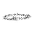 .925 Sterling Silver 1/10 Cttw Round-Cut Diamond Links of Flame Bracelet (I-J Color, I3) - 7.25" by Bids.com