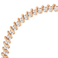 14KT Rose Gold Plated Sterling Silver Diamond S Link Tennis Bracelet (2 cttw, J-K Color, I1-I2 Clarity) - Size 7.5" by Bids.com