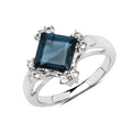 1.99 Carat Genuine London Blue Topaz & White Topaz .925 Sterling Silver Ring by Bids.com